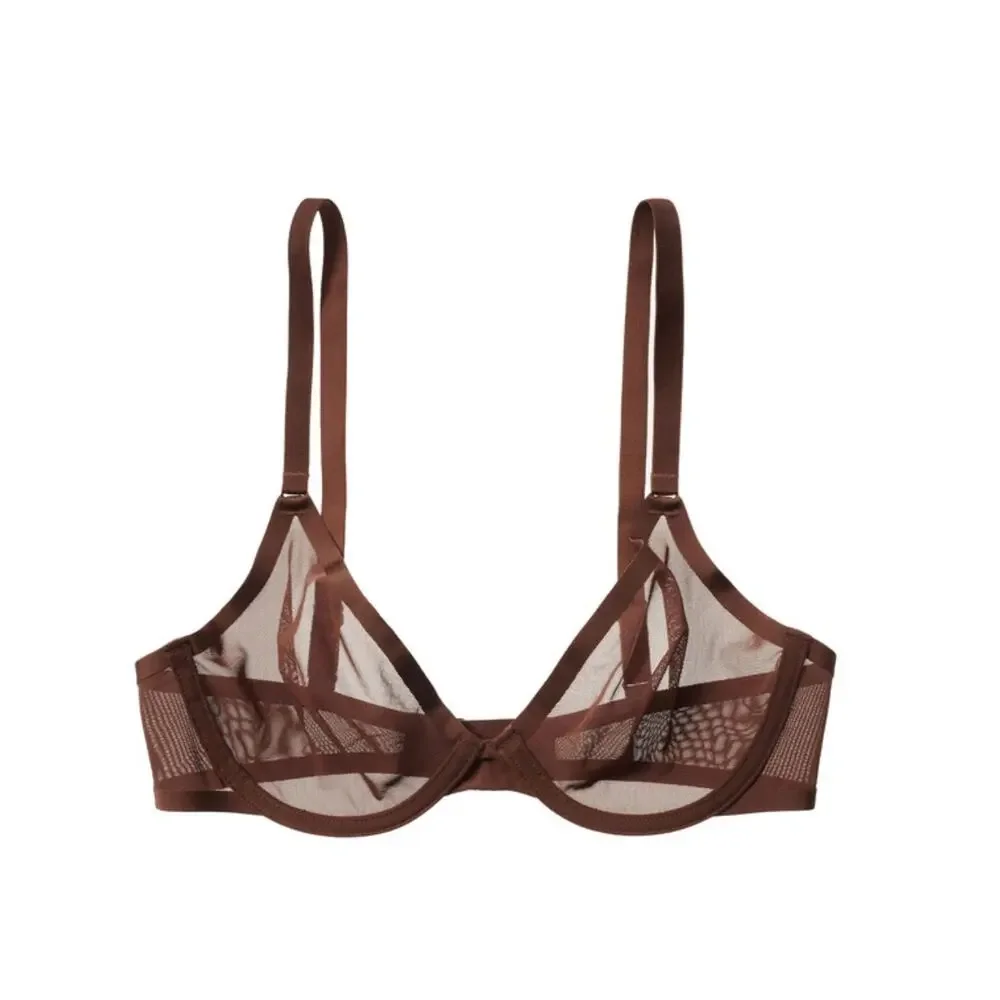 NWT Cuup 38G (4D) The Plunge Mesh espresso brown bra - Picture 13 of 14